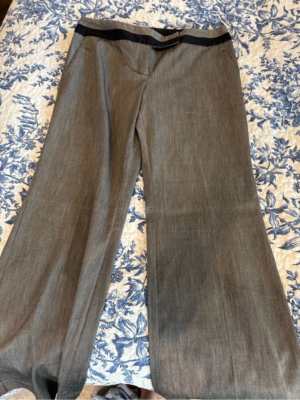 The Limited Black and Gray Dress Pants with Contrasting Waistband